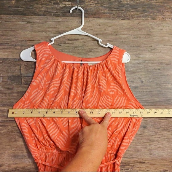 LOFT Orange Tie Front A-line Sundress - Picture 3 of 6